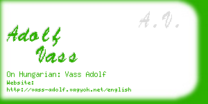 adolf vass business card